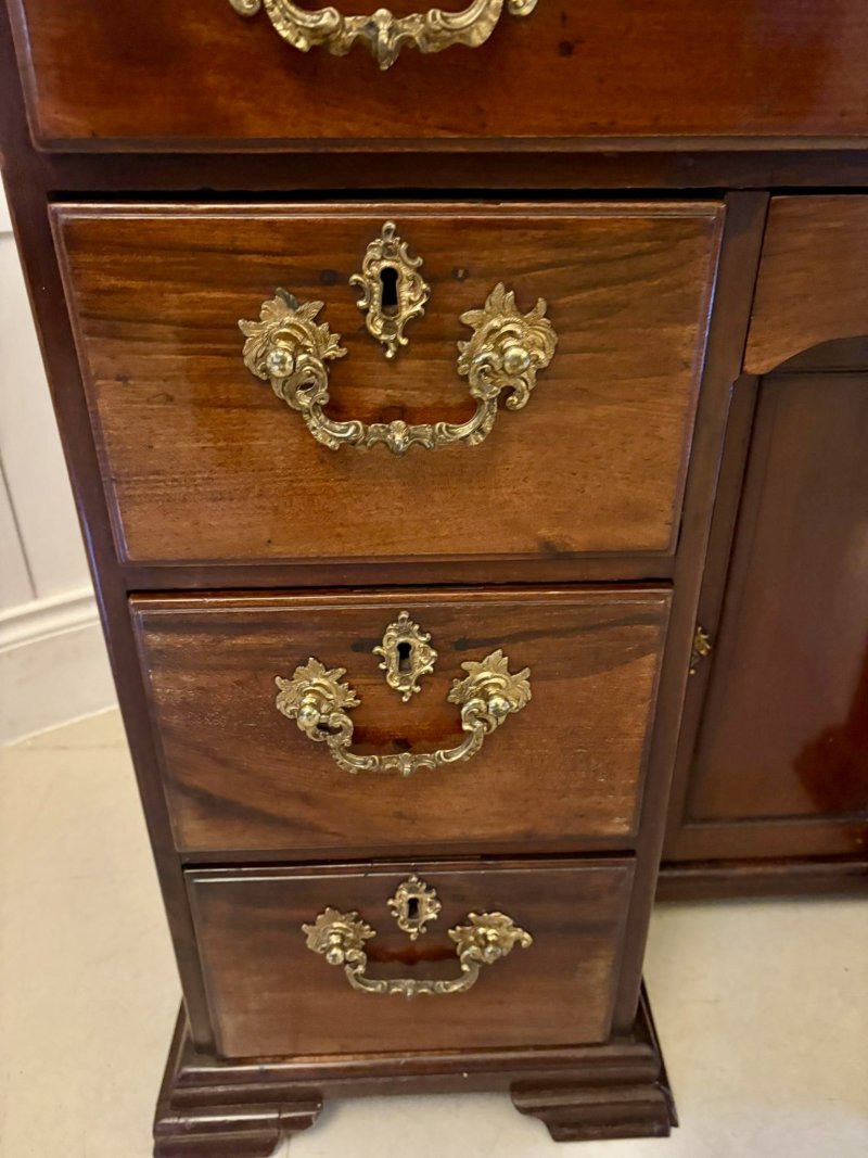 Antique George III Quality Mahogany Kneehole Desk